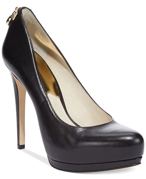 michael kors leather black heels|michael kors black high heels.